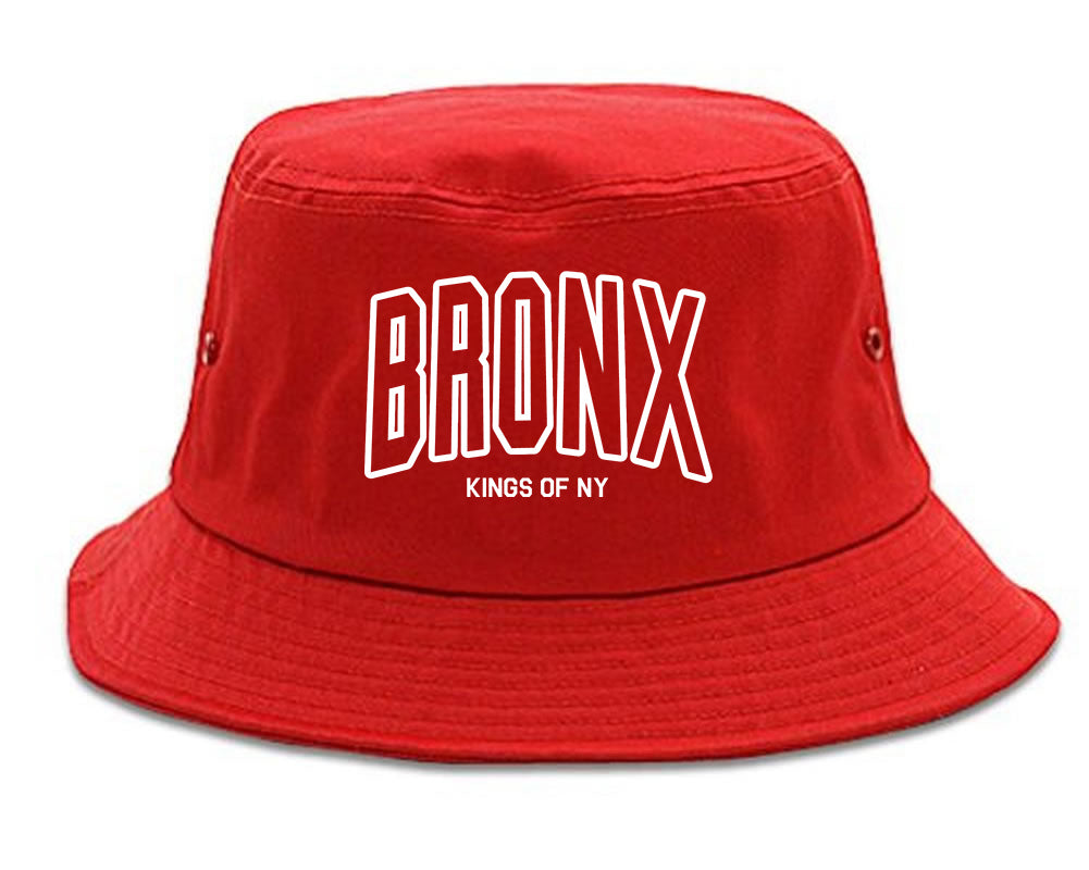 BRONX College Outline Mens Bucket Hat Red