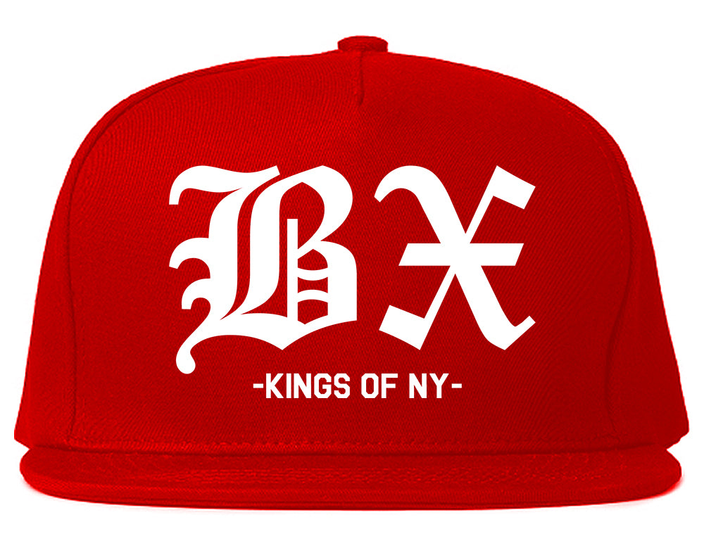 BX Old English Bronx New York Red Snapback Hat
