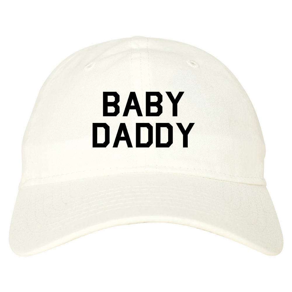 Baby Daddy Funny Fathers Day Mens Dad Hat Baseball Cap White
