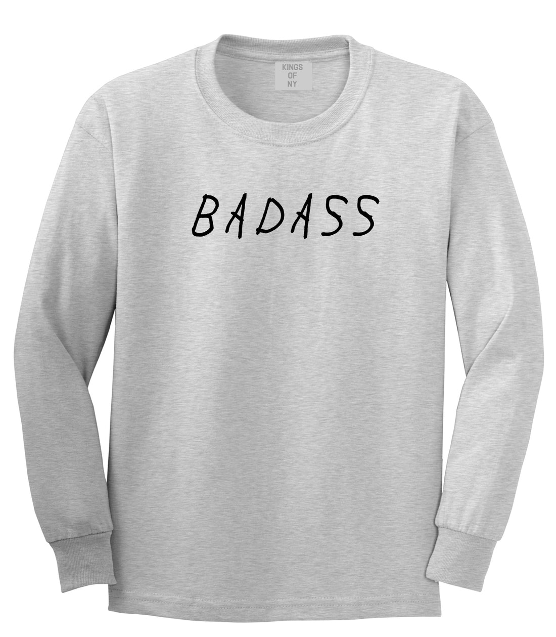 Badass Grey Long Sleeve T-Shirt by Kings Of NY