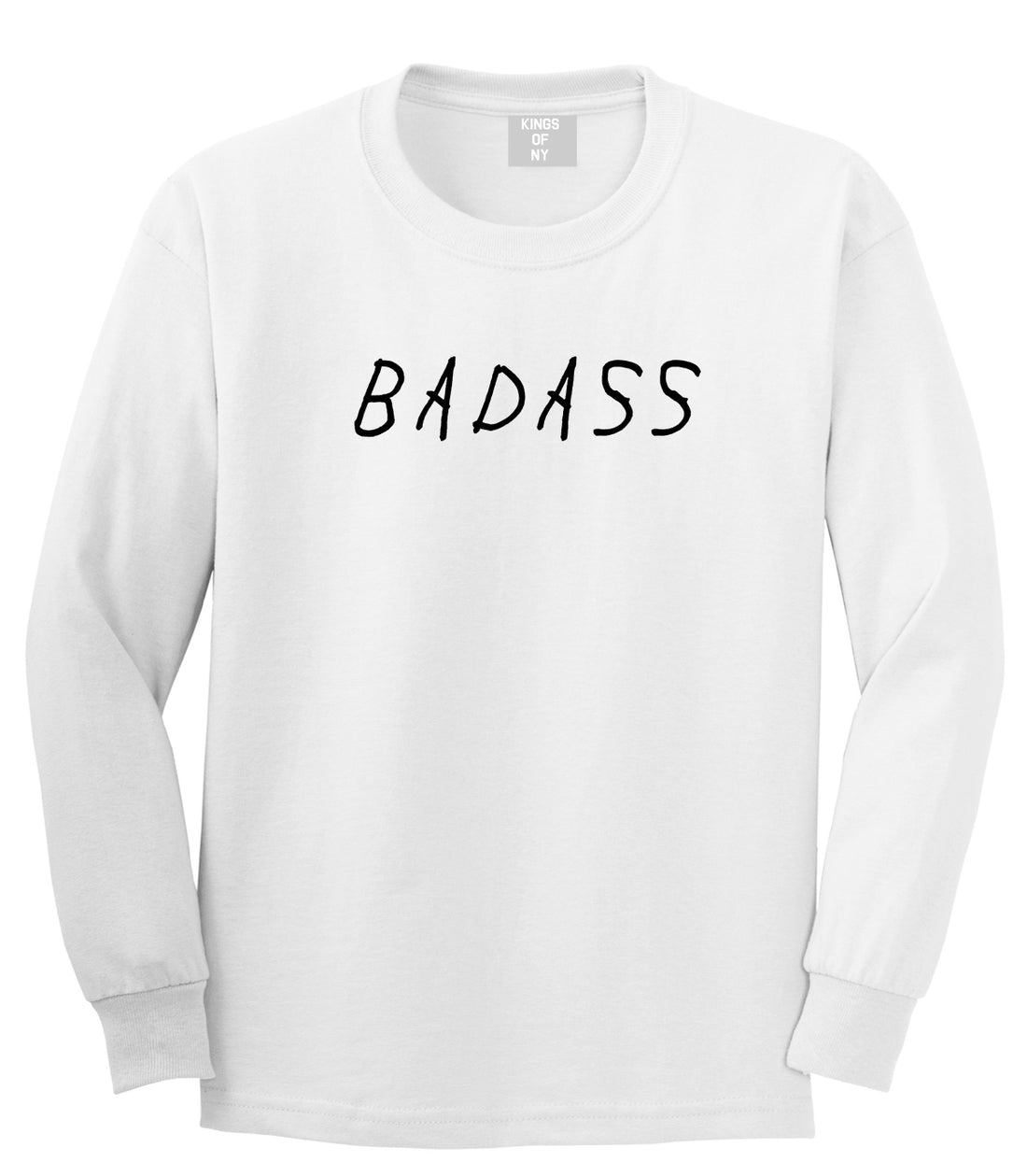 Badass White Long Sleeve T-Shirt by Kings Of NY