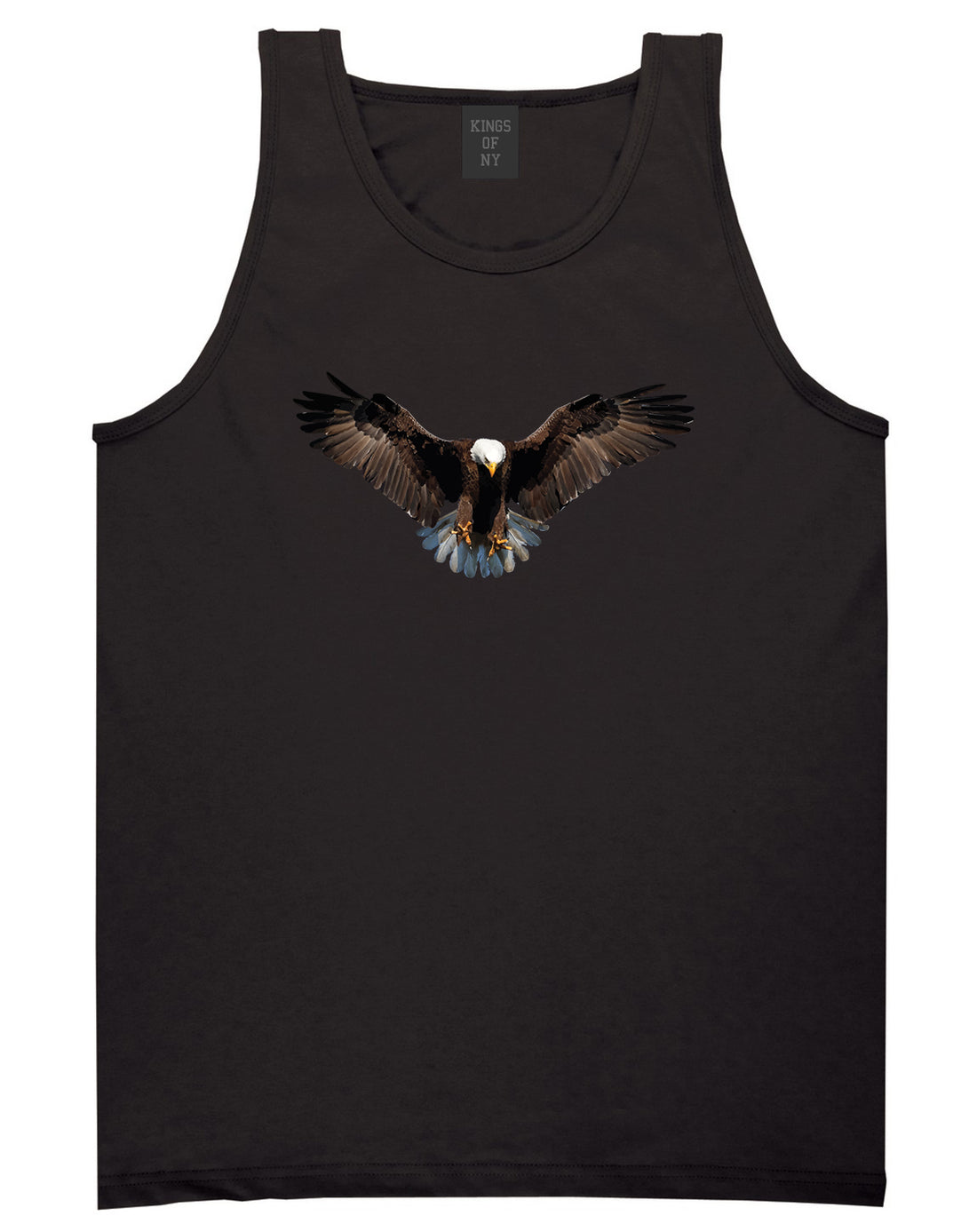 Bald Eagle Wings Spread Black Tank Top Shirt by Kings Of NY