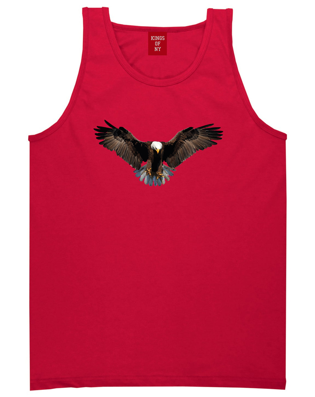 Bald Eagle Wings Spread Red Tank Top Shirt by Kings Of NY