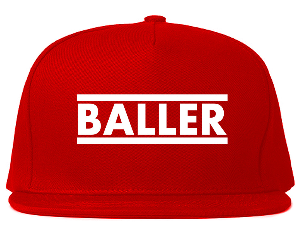 Baller Snapback Hat Red