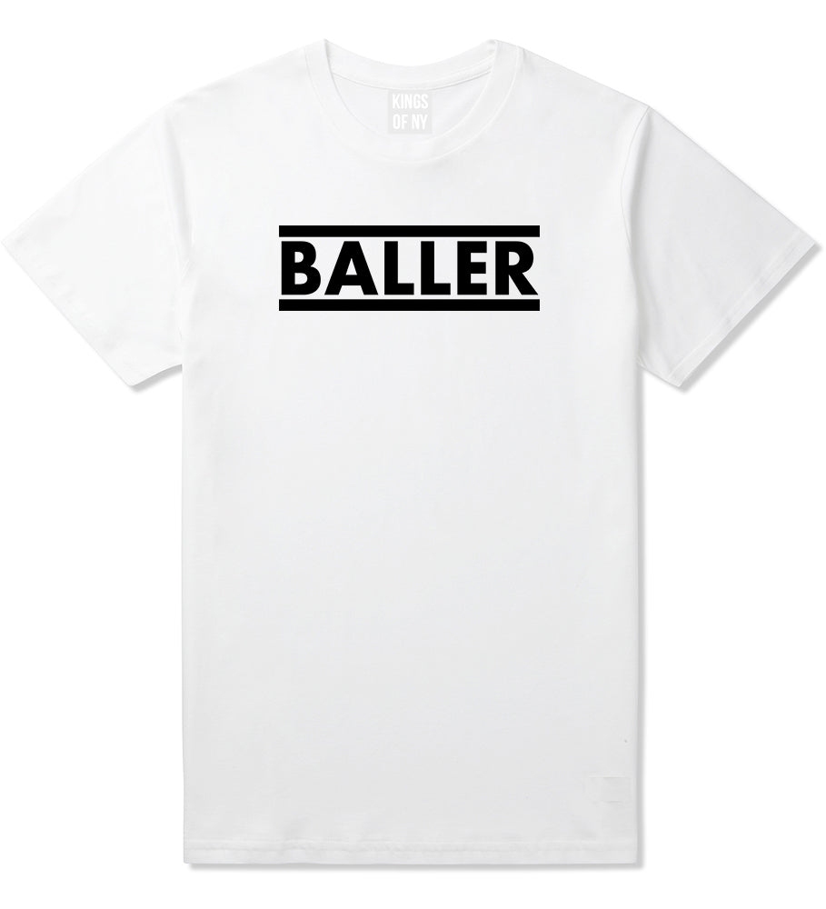 Baller White T-Shirt by Kings Of NY