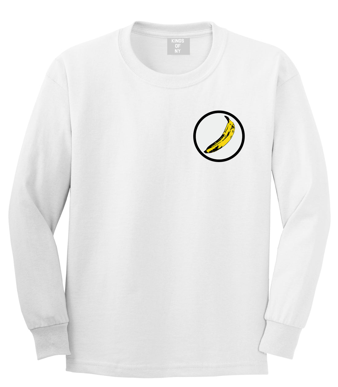 Banana Chest White Long Sleeve T-Shirt by Kings Of NY