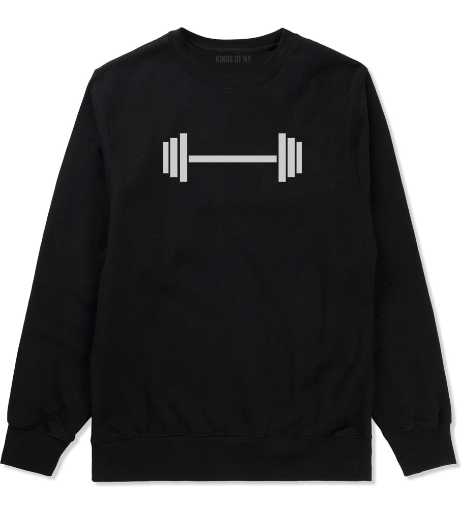 Barbell Workout Gym Black Crewneck Sweatshirt by Kings Of NY