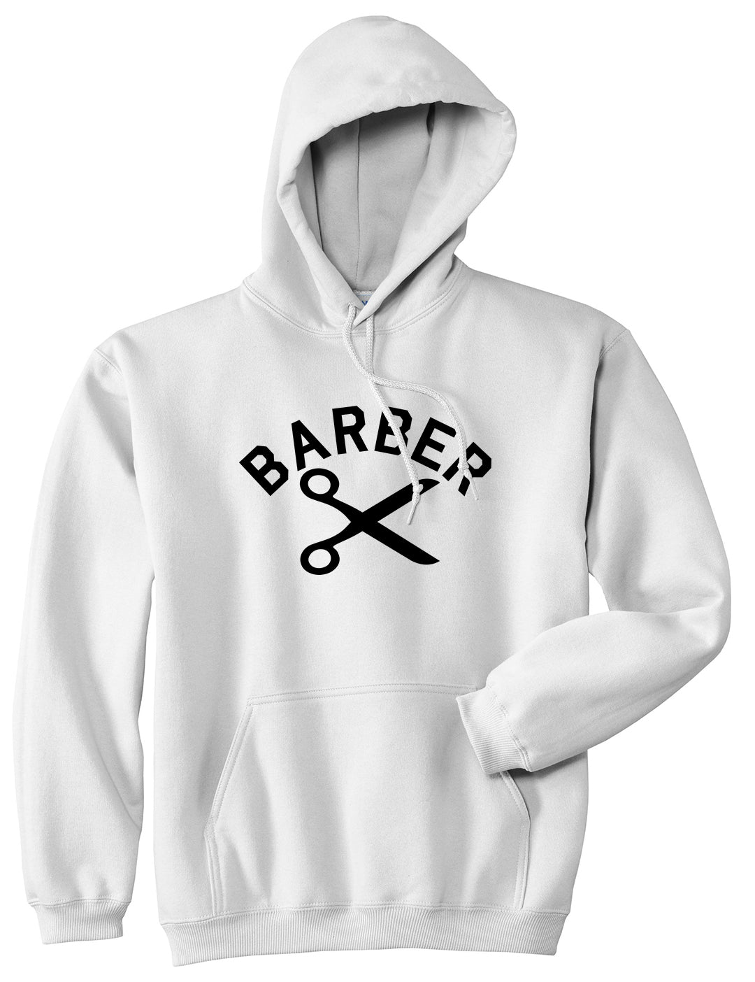 Barber Scissors White Pullover Hoodie by Kings Of NY