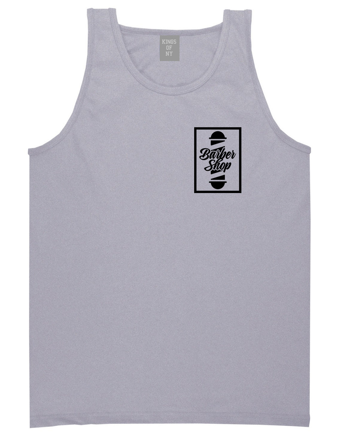 Barbershop Pole Chest Grey Tank Top Shirt by Kings Of NY