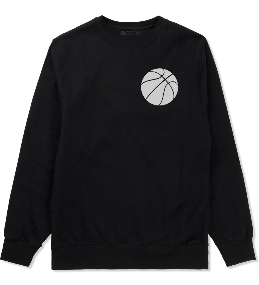 Basketball Logo Chest Black Crewneck Sweatshirt by Kings Of NY