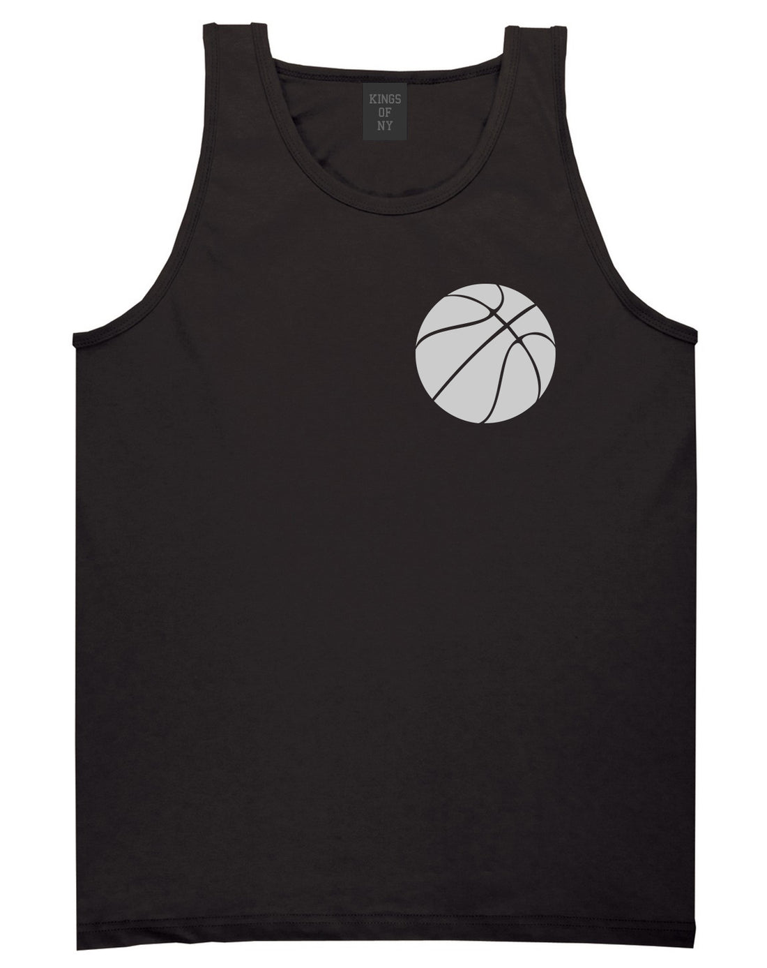Basketball Logo Chest Black Tank Top Shirt by Kings Of NY