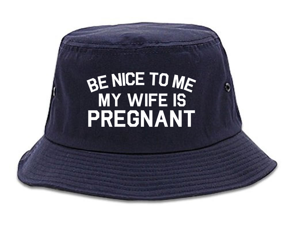 Be Nice To Me My Wife Is Pregnant Mens Snapback Hat Navy Blue