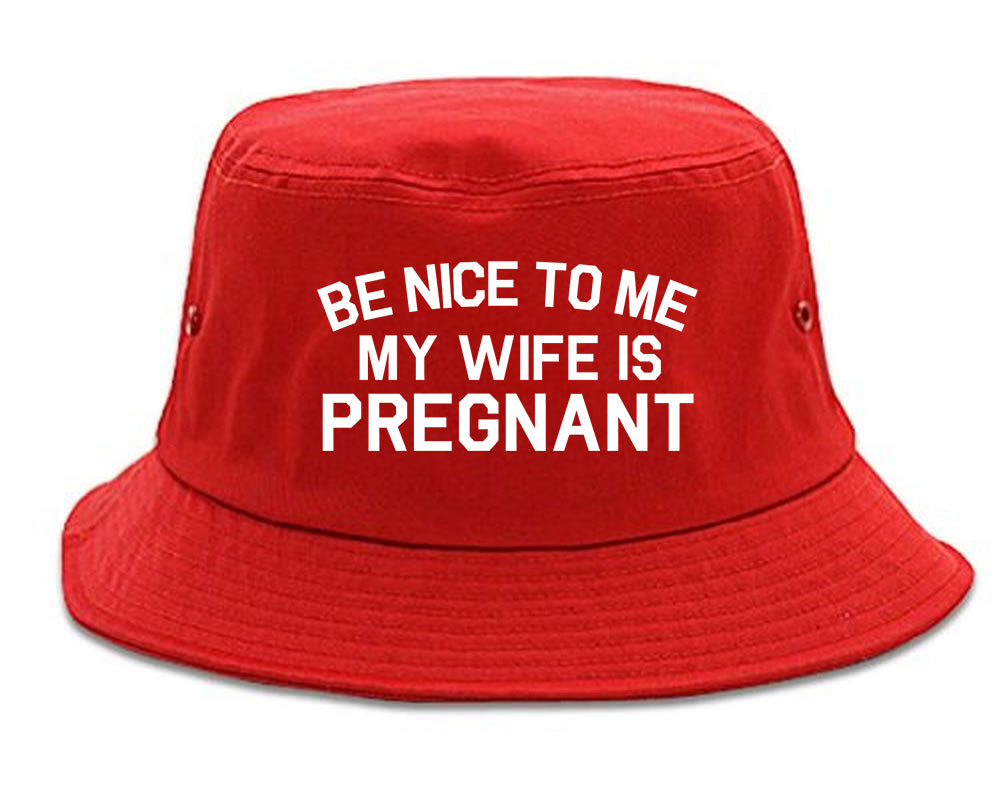 Be Nice To Me My Wife Is Pregnant Mens Snapback Hat Red