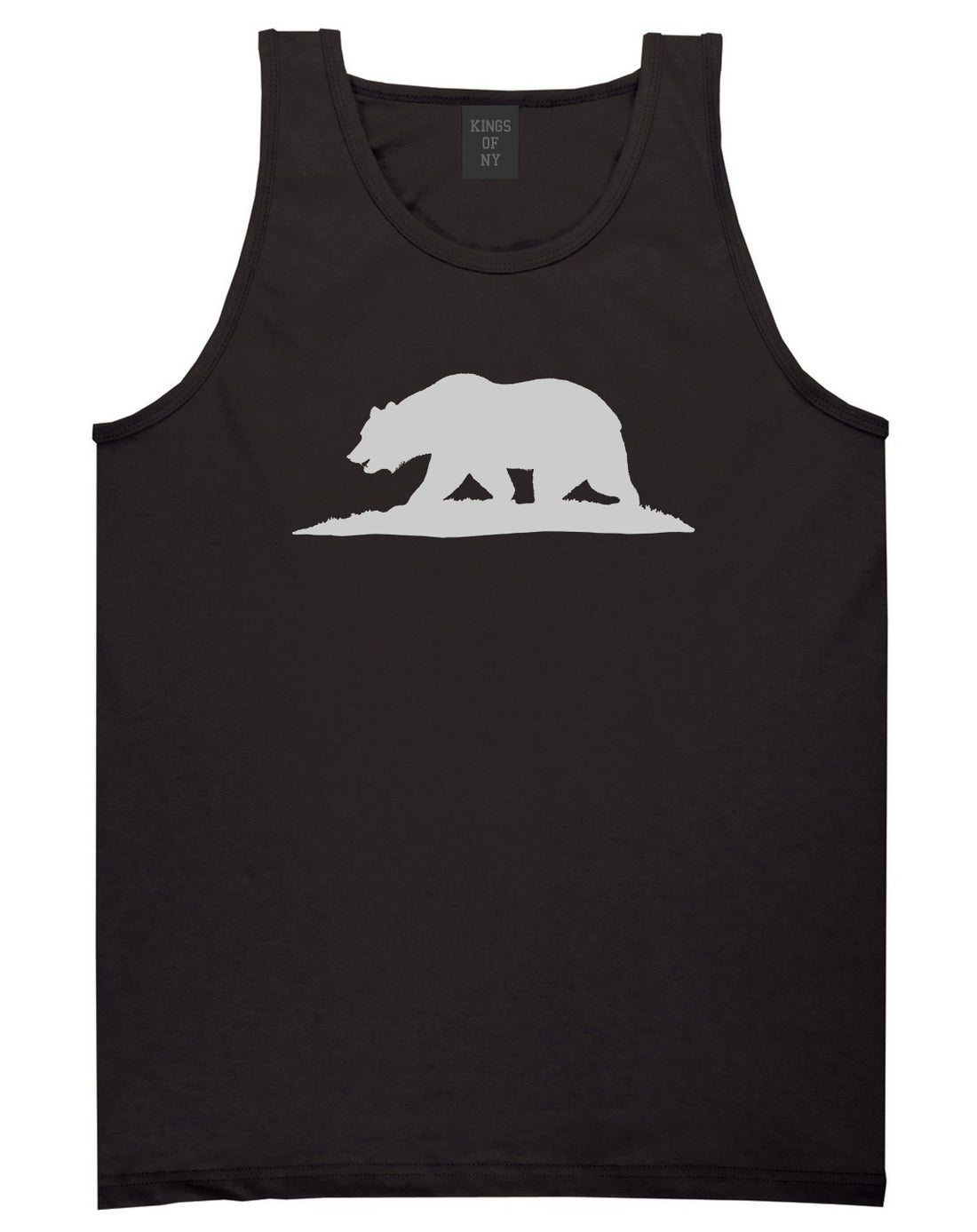 Bear Logo California Republic Black Tank Top Shirt by Kings Of NY