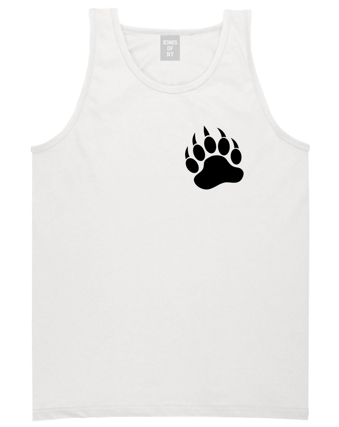 Bear Paws Chest White Tank Top Shirt by Kings Of NY