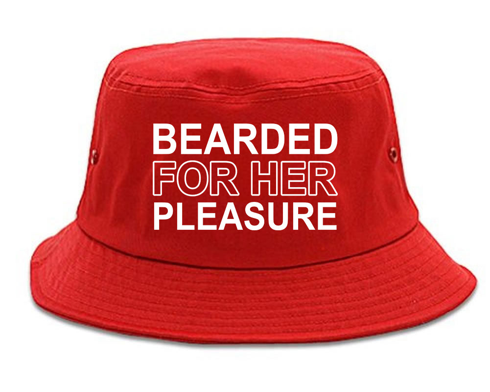 Bearded For Her Pleasure Beard Mens Bucket Hat Red