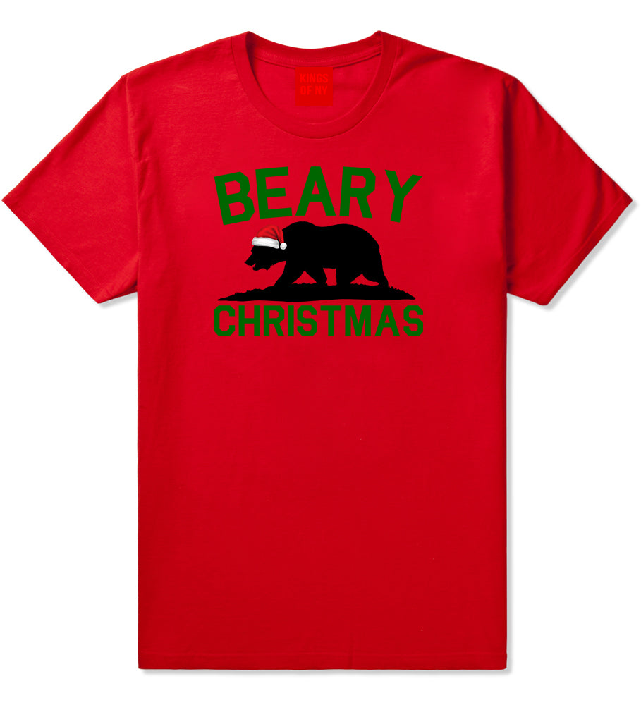 Beary Christmas California Bear funny Red Mens T-Shirt