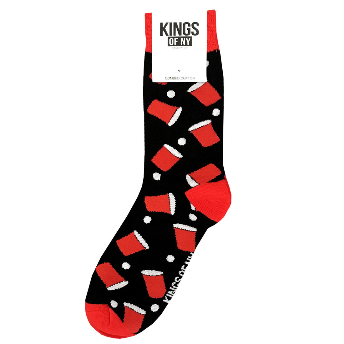 Black Beer Pong Mens Crew Socks