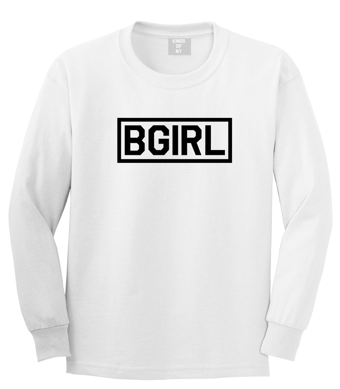 Bgirl Breakdancing White Long Sleeve T-Shirt by Kings Of NY