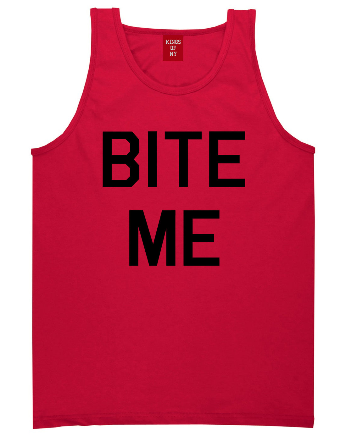 Bite Me Red Tank Top Shirt by Kings Of NY