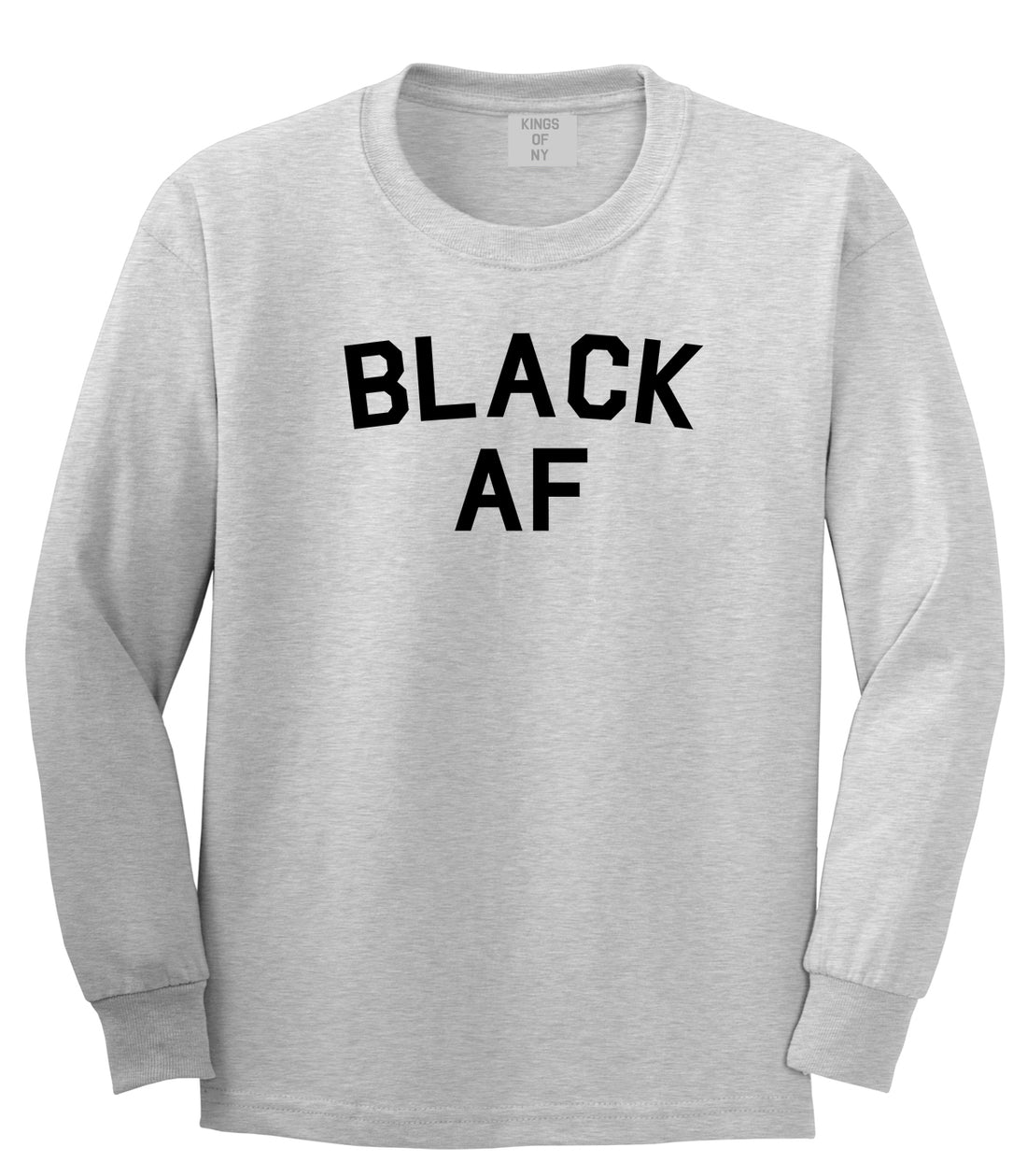 Black AF Mens Long Sleeve T-Shirt Grey