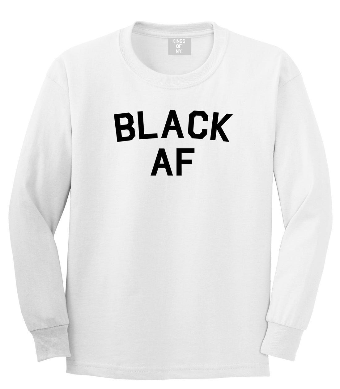 Black AF Mens Long Sleeve T-Shirt White