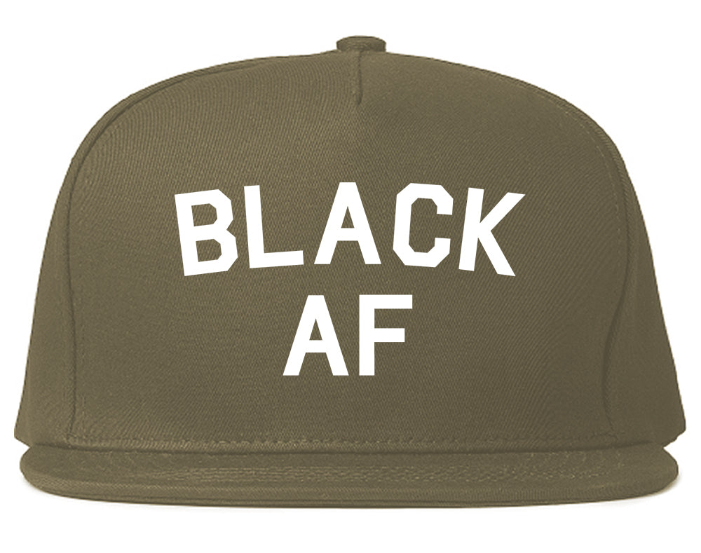 Black AF Mens Snapback Hat Grey