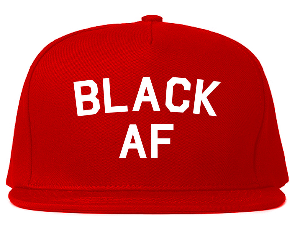 Black AF Mens Snapback Hat Red