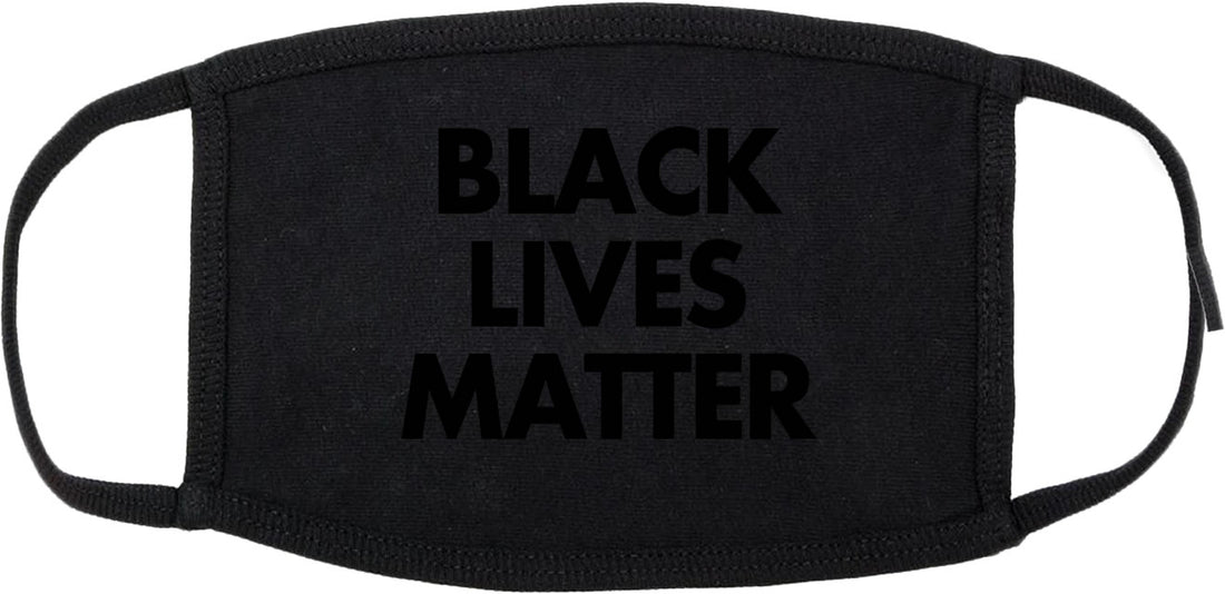 Black Lives Matter Cotton Face Mask Black Print