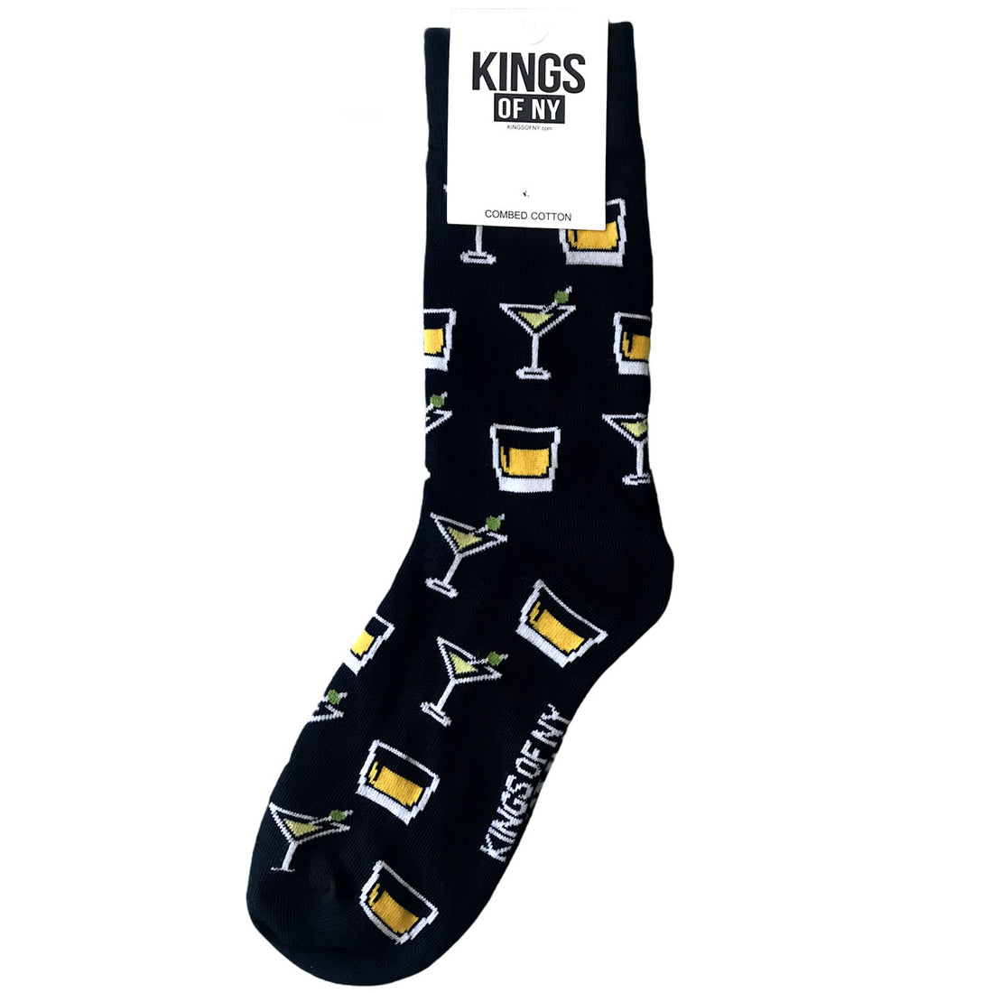 Black Martini And Whiskey Mens Crew Socks