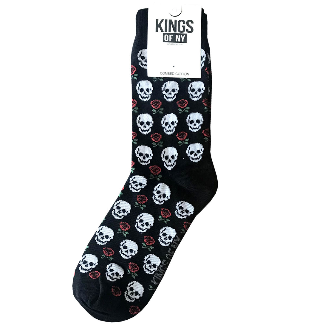 Black Skull And Rose Mens Socks