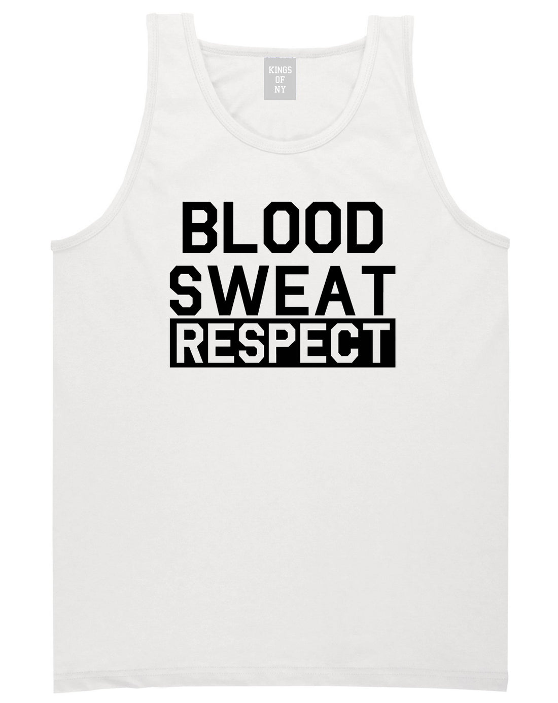 Blood Sweat Respect Gym Workout Mens Tank Top Shirt White by Kings Of NY