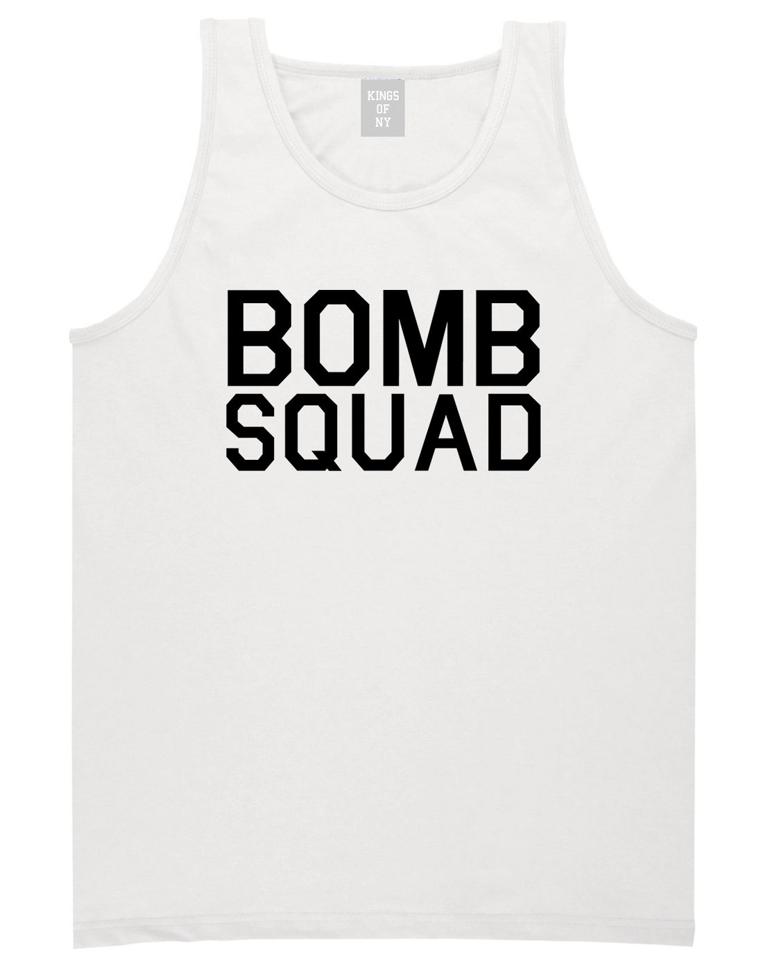 Bomb Squad White Tank Top Shirt by Kings Of NY