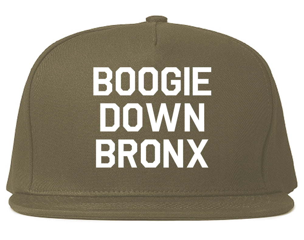 Boogie Down Bronx Mens Snapback Hat Grey