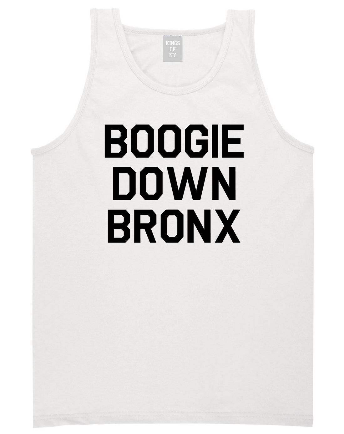 Boogie Down Bronx Mens Tank Top Shirt White by Kings Of NY