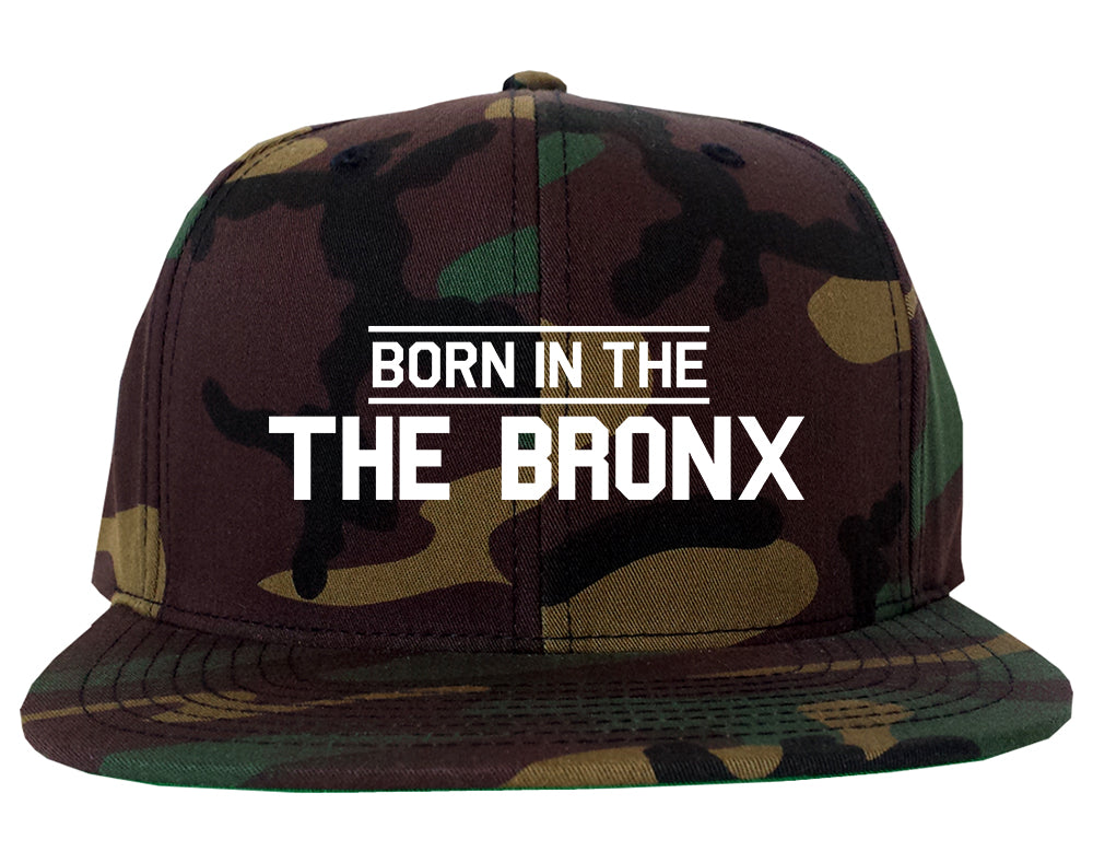 Born In The Bronx NY Mens Snapback Hat Army Camo