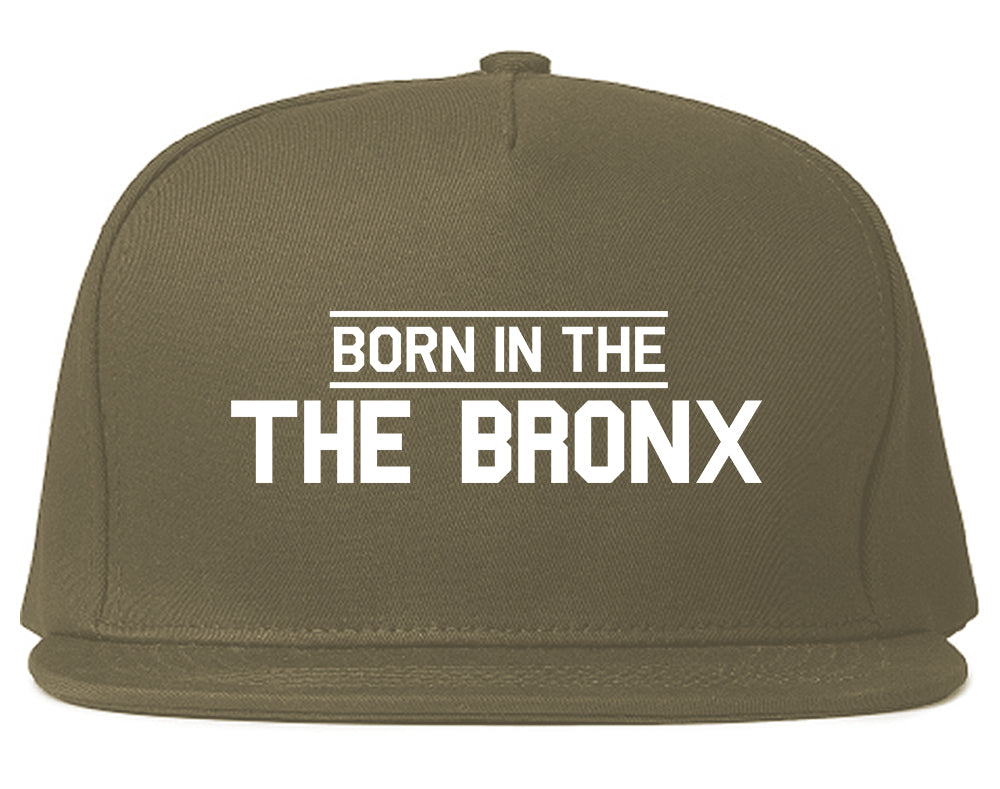 Born In The Bronx NY Mens Snapback Hat Grey