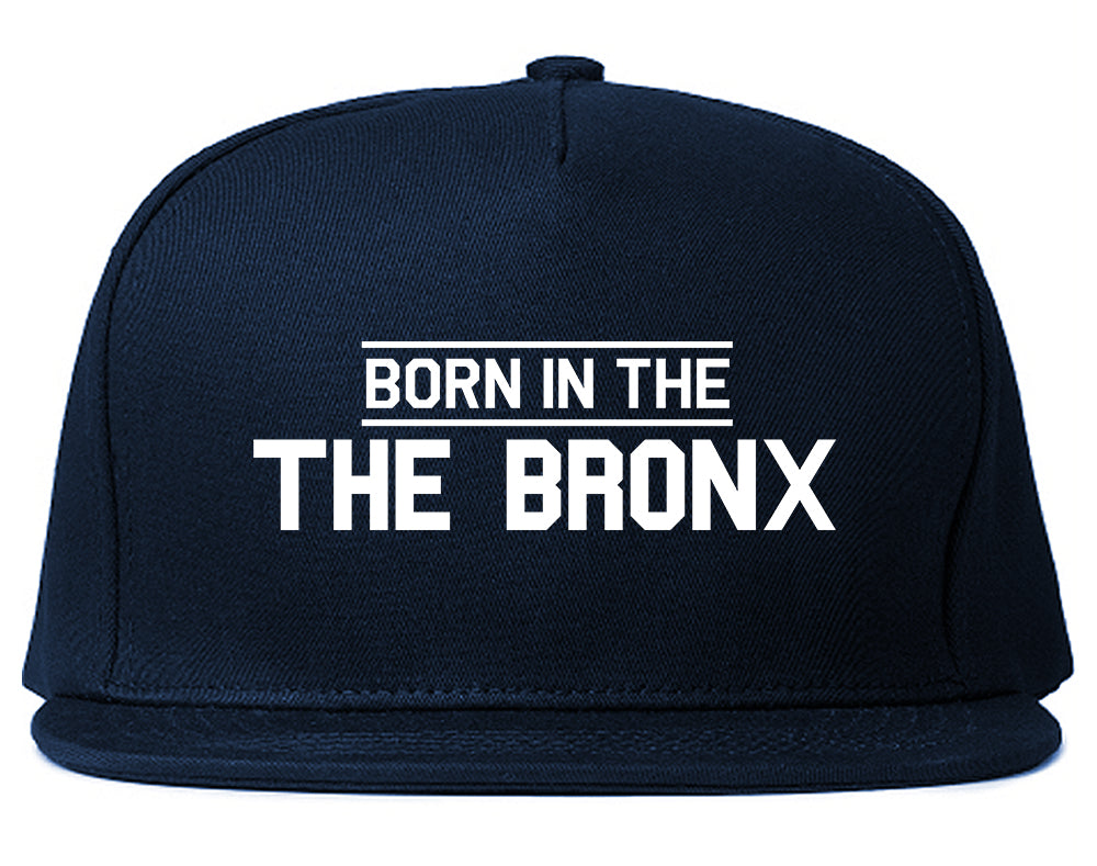 Born In The Bronx NY Mens Snapback Hat Navy Blue