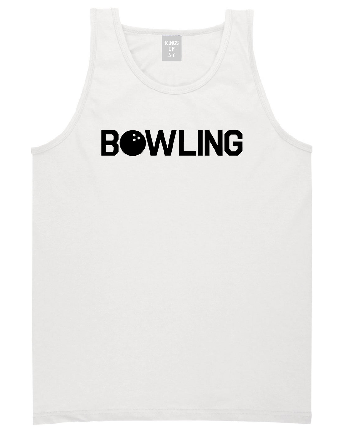 Bowling White Tank Top Shirt by Kings Of NY