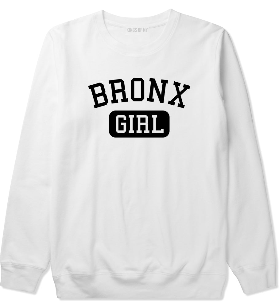 Bronx Girl New York Mens Crewneck Sweatshirt White