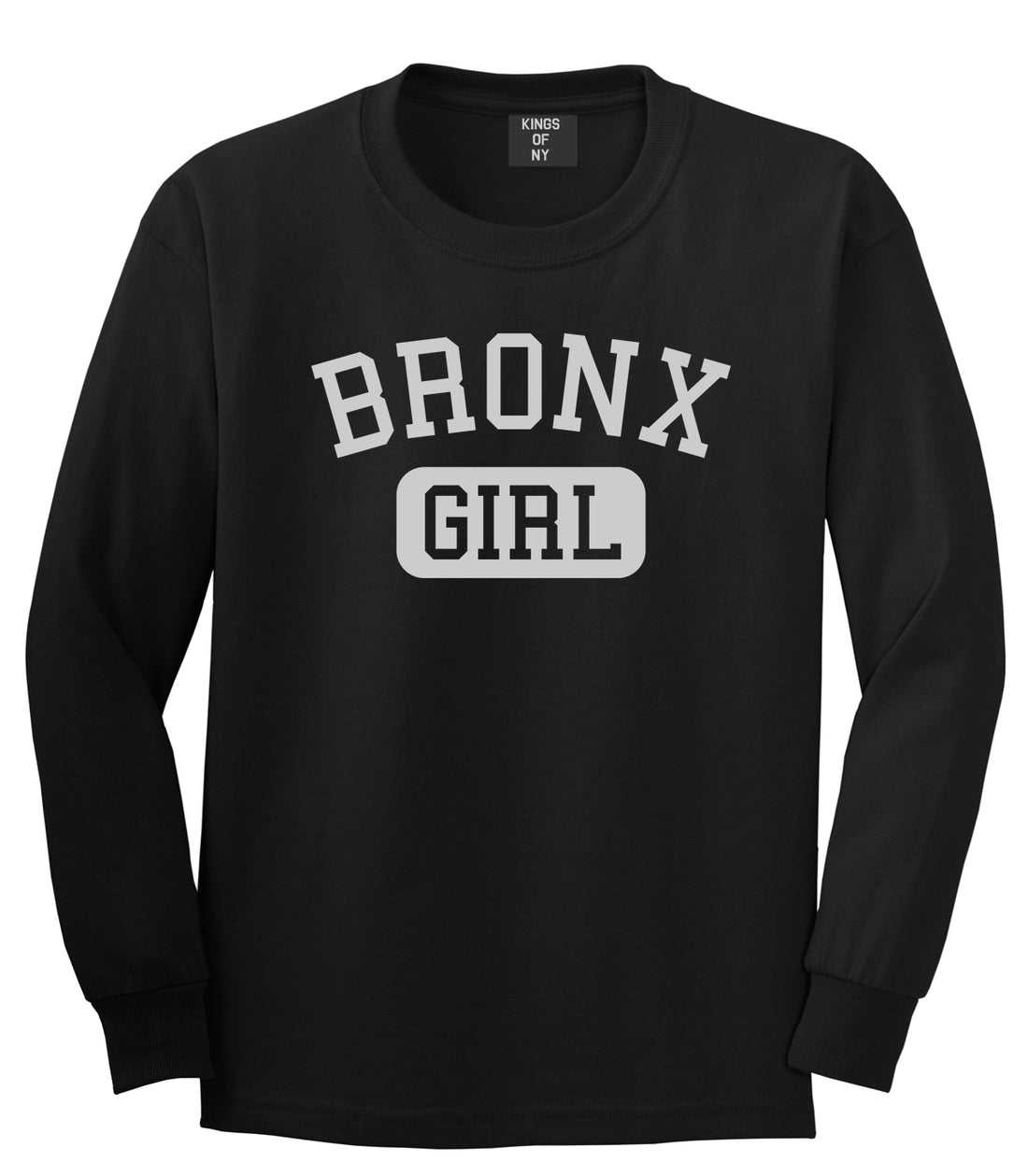 Bronx Girl New York Mens Long Sleeve T-Shirt Black