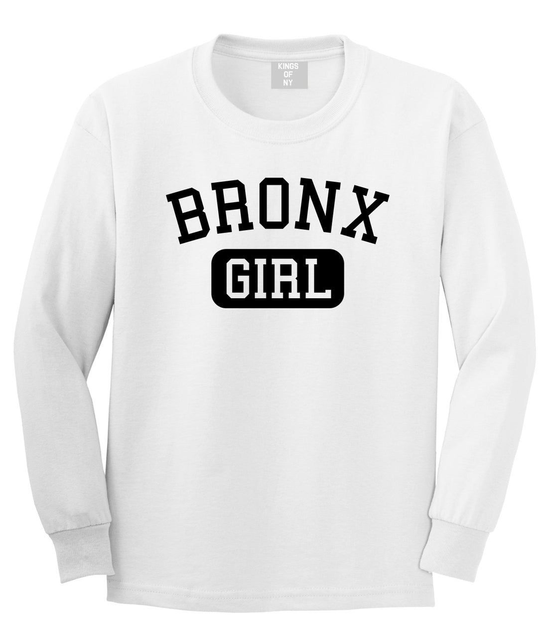 Bronx Girl New York Mens Long Sleeve T-Shirt White