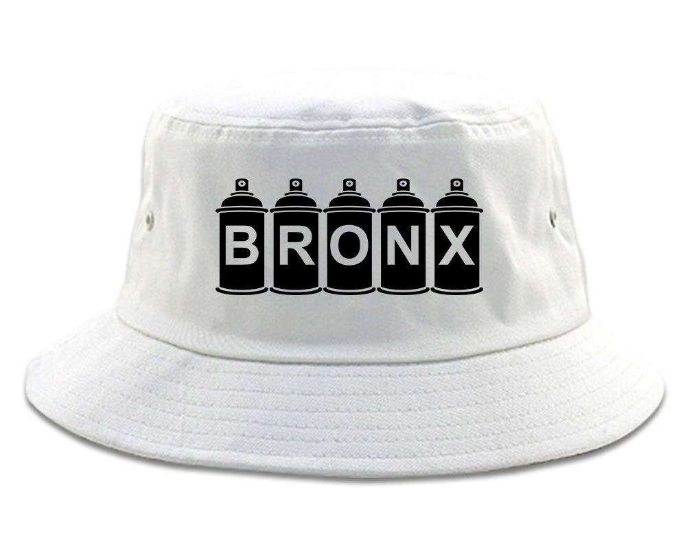 Bronx Graffiti Art Spray Can NY Mens Bucket Hat White