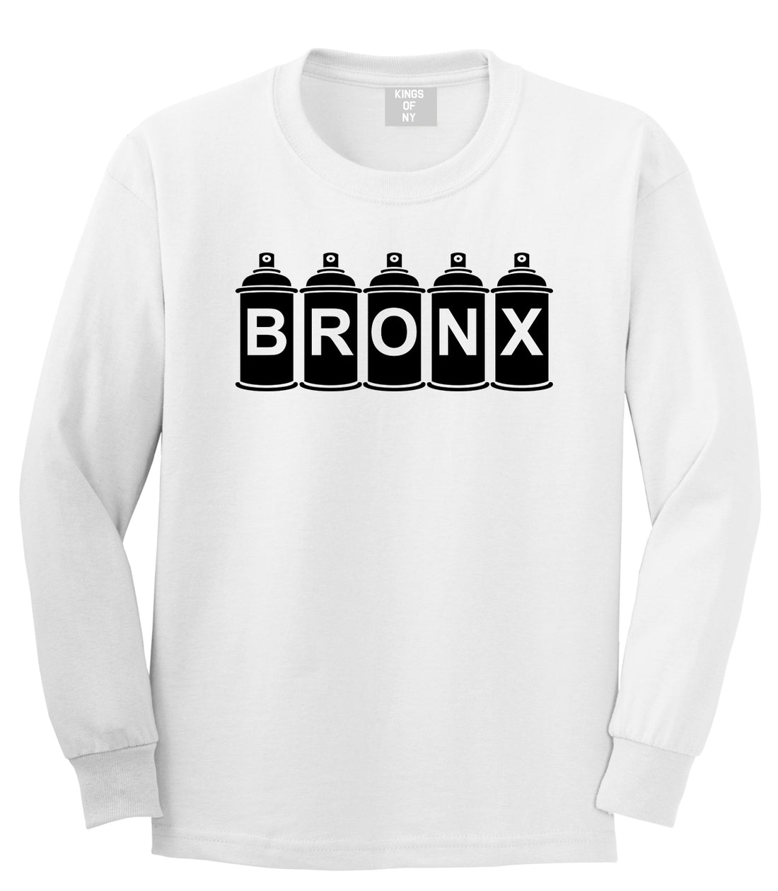Bronx Graffiti Art Spray Can NY Mens Long Sleeve T-Shirt White