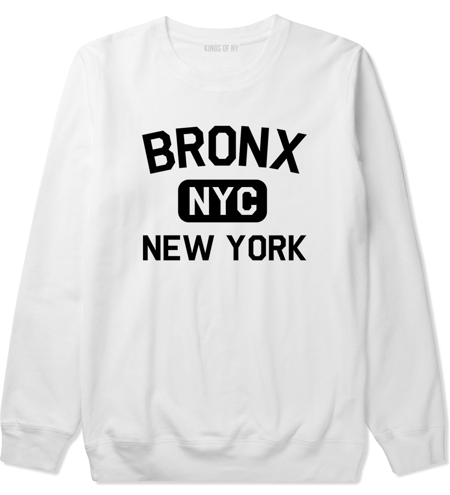 Bronx Gym NYC New York Mens Crewneck Sweatshirt White