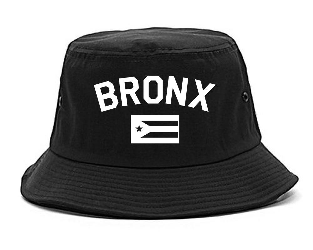Bronx Puerto Rico Flag Mens Bucket Hat Black