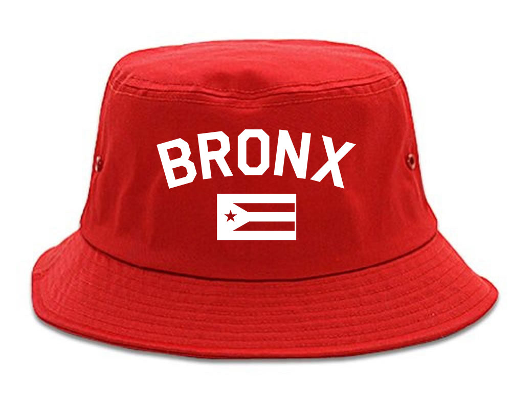 Bronx Puerto Rico Flag Mens Bucket Hat Red