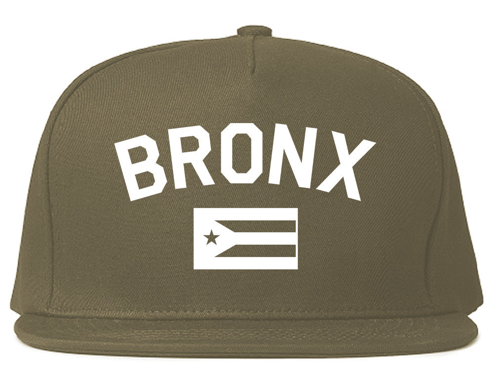 Bronx Puerto Rico Flag Mens Snapback Hat Grey