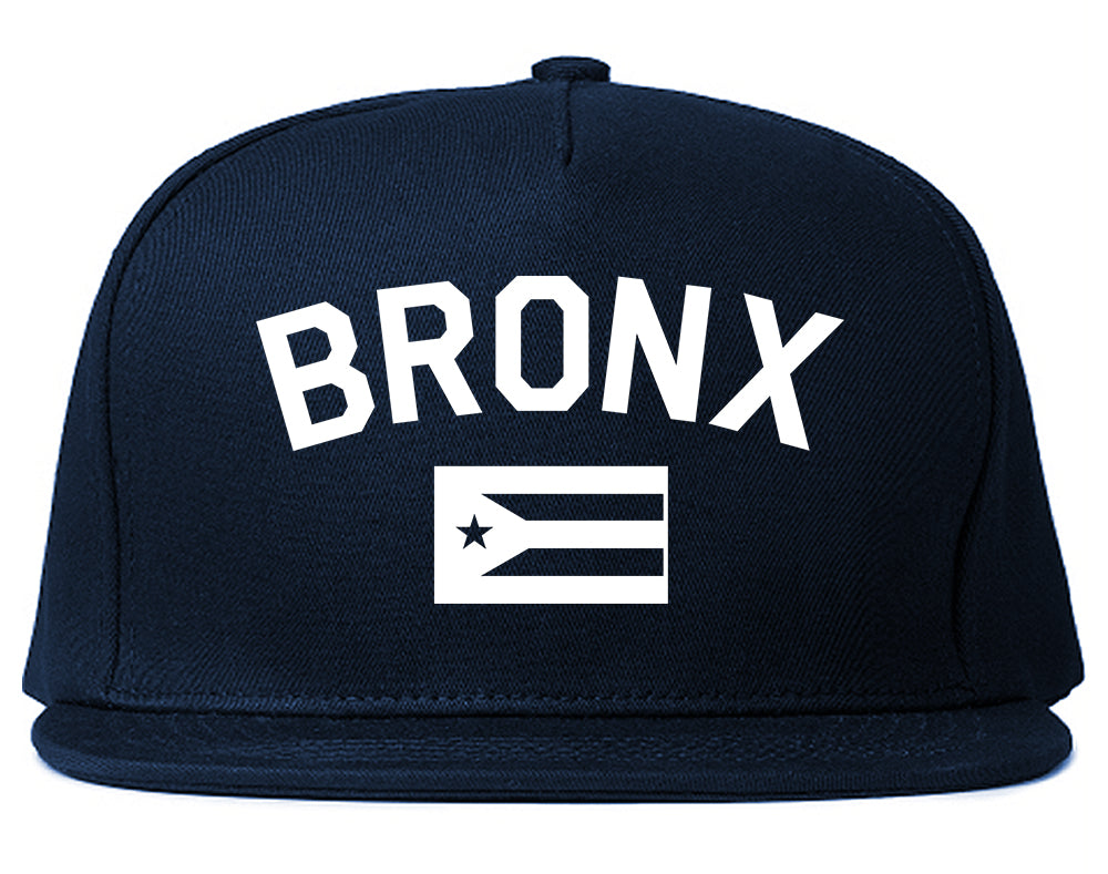 Bronx Puerto Rico Flag Mens Snapback Hat Navy Blue