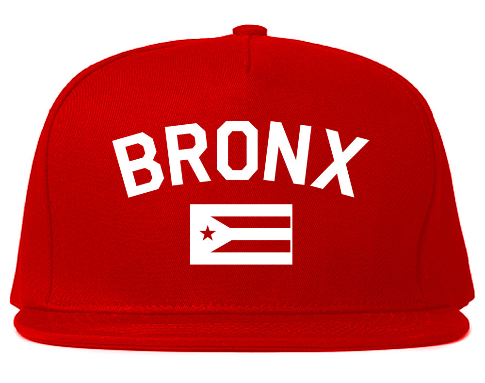 Bronx Puerto Rico Flag Mens Snapback Hat Red